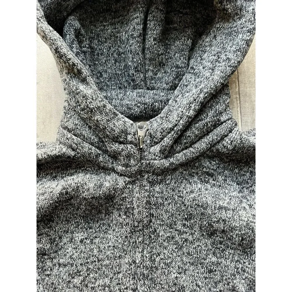 $55 QUIKSILVER Zip Hooded Sweatshirt Hoodie Boys Gray Kids KELLER Fleece Lined 7